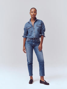 Women | The Amber Mid Rise Slim | Vintage Medium Indigo
