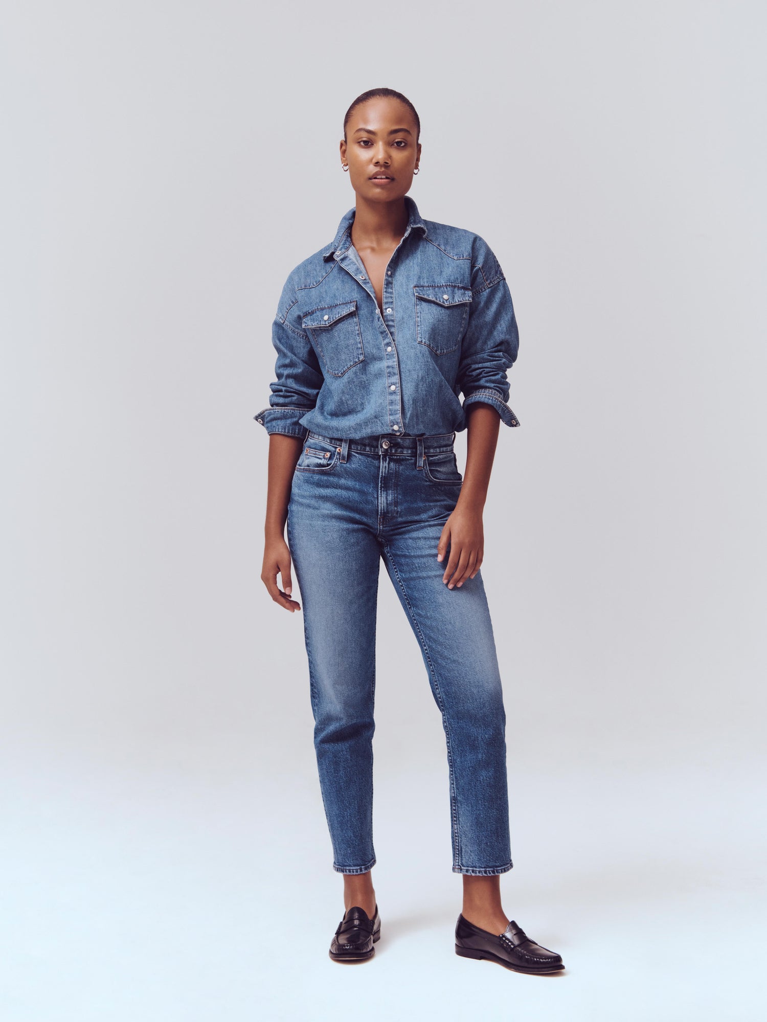 Women | The Amber Mid Rise Slim | Vintage Medium Indigo