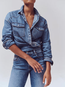 Women | The Amber Mid Rise Slim | Vintage Medium Indigo