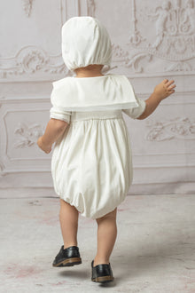 Unisex | Helenus Velour Romper | Ivory