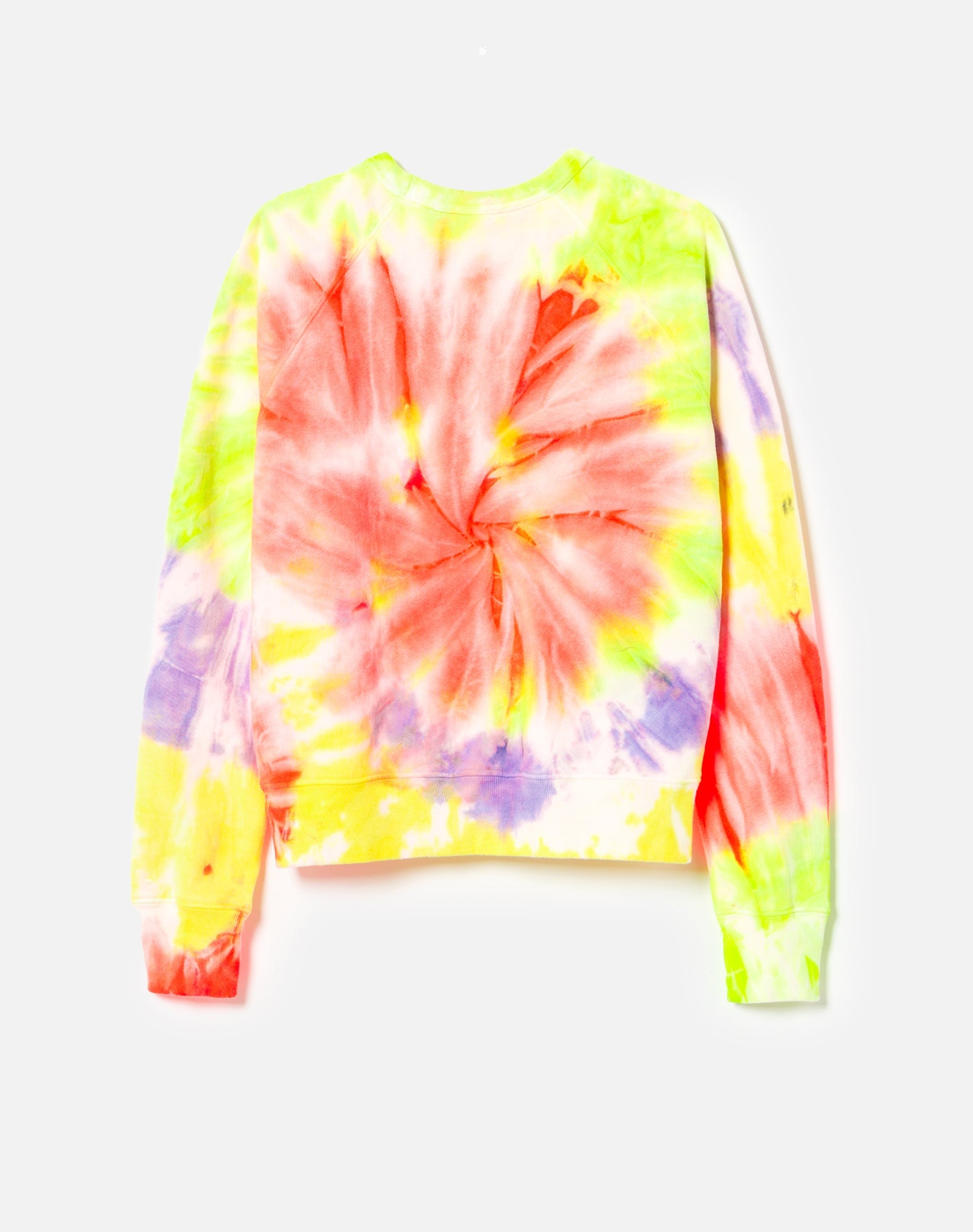 Classic Raglan Crewneck | Neon Spiral Dye