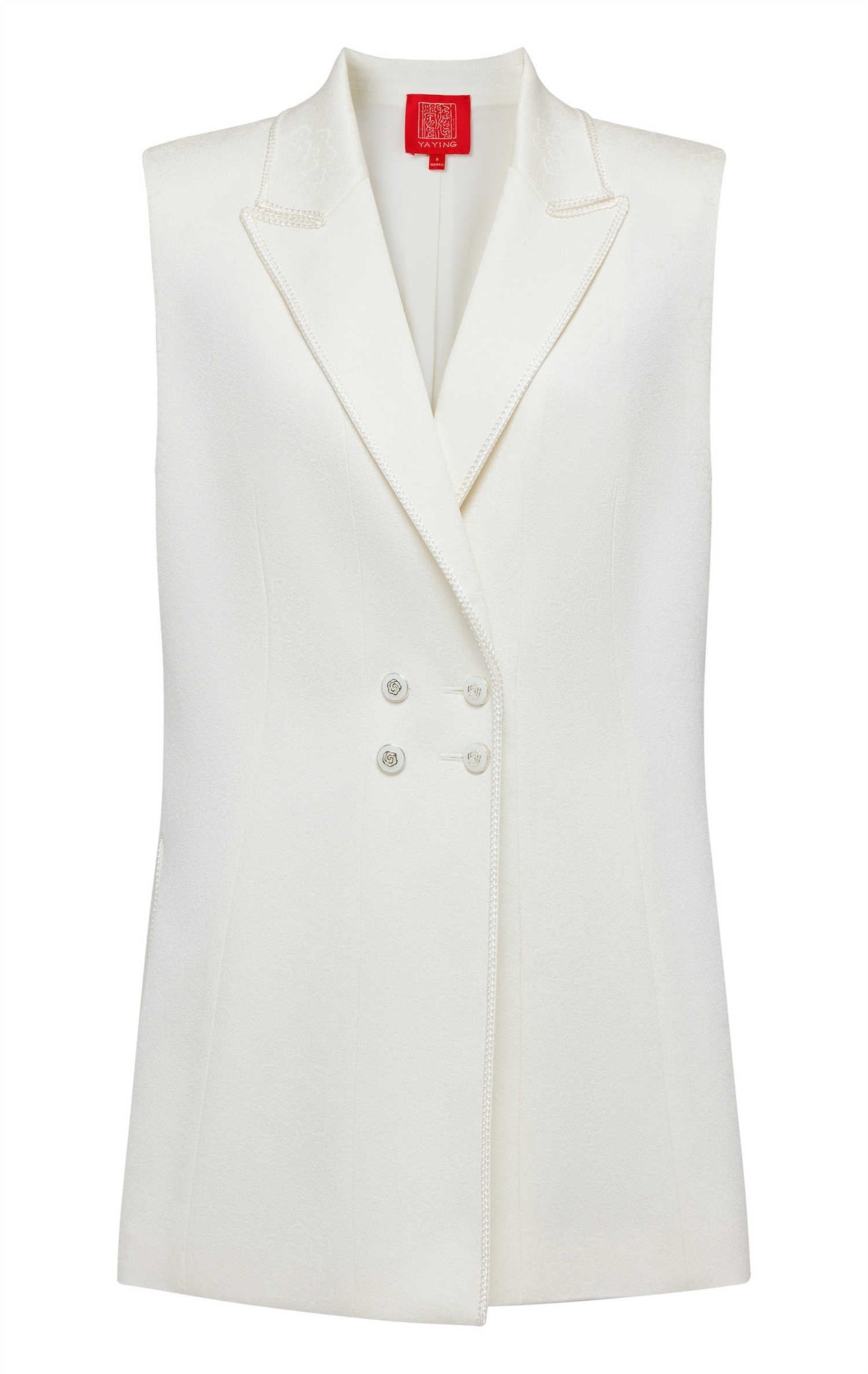 silk Vest Blazer | White