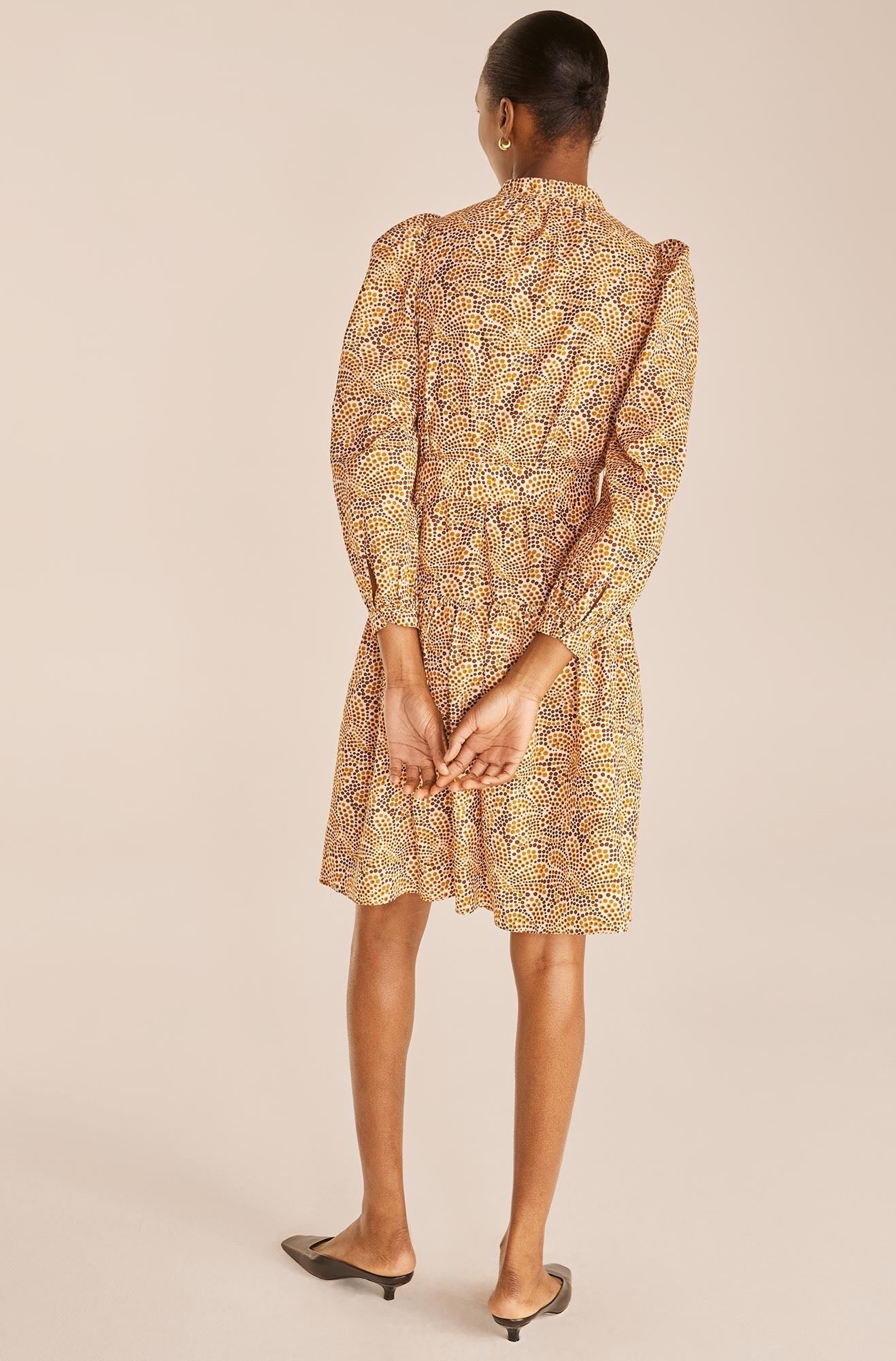 Speckled Fleur Belted Long Sleeve Dress | Speckled Fleur Marigold Combo