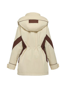 Contrast Trim Coat | Beige