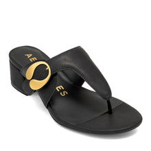 Cloude Sandal Heel | Black Faux Calf