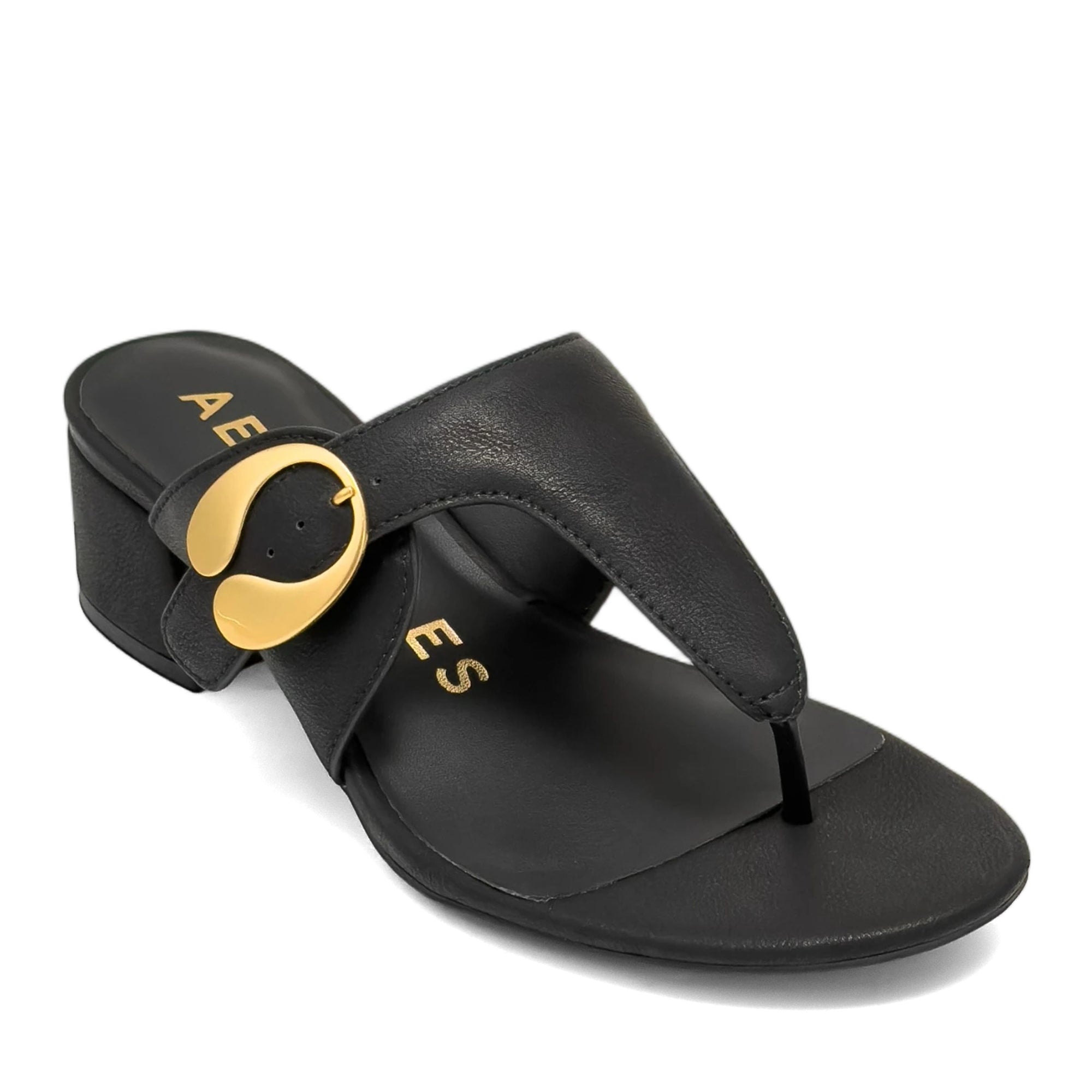 Cloude Sandal Heel | Black Faux Calf
