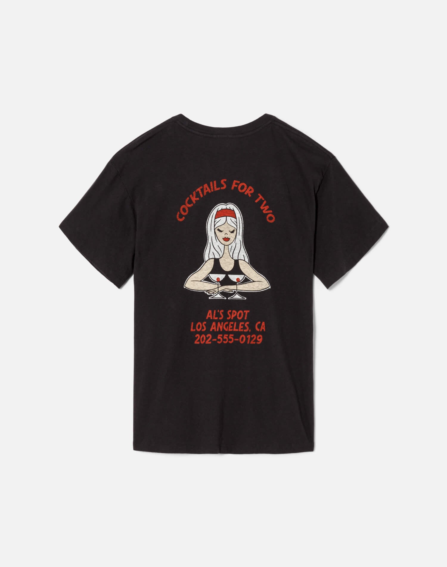 90s Easy "Cocktails For Two" Tee | Washed Black