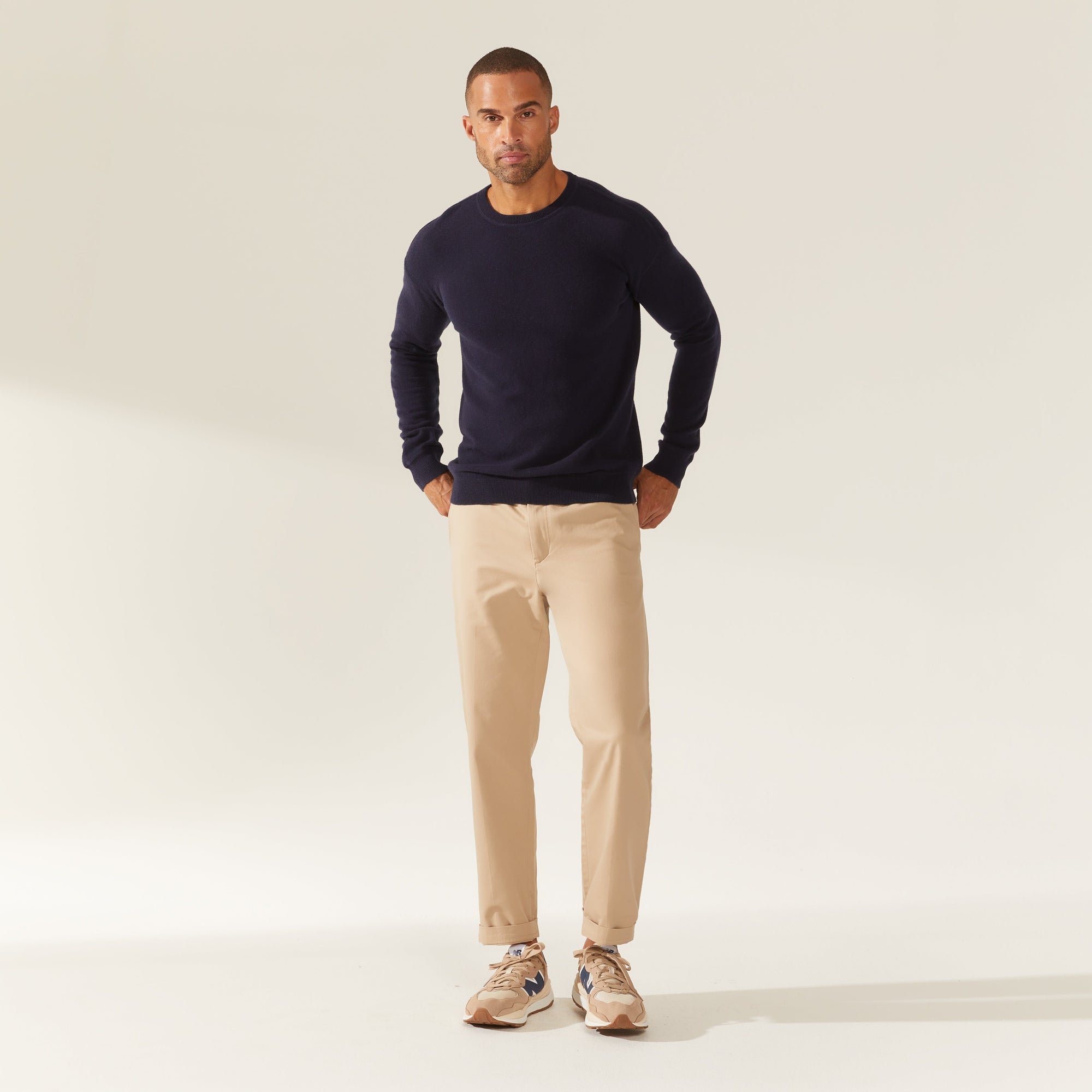 Mateo Cashmere Crewneck Sweater | Navy | Mens