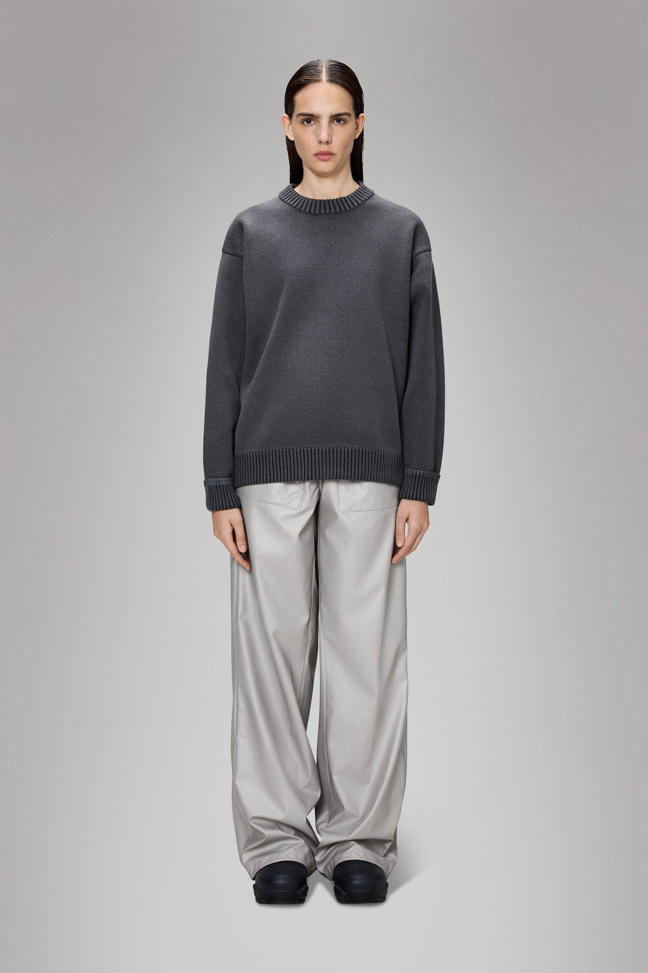 Unisex | Sowa Knit Crew Neck | Grey/Black