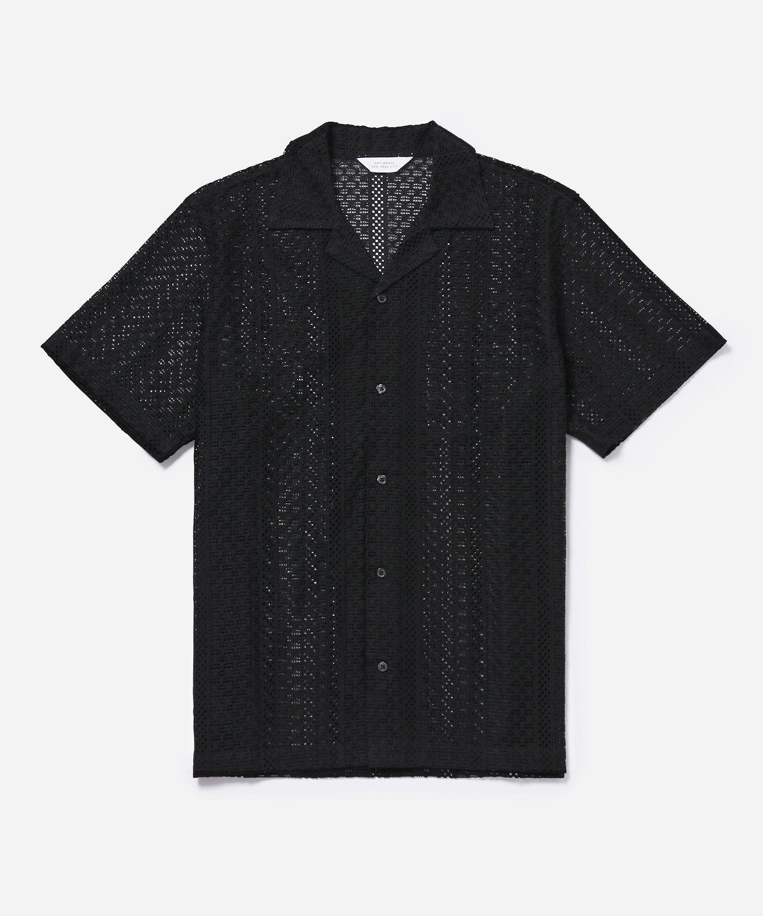 Mens | Canty Cotton Lace SS Shirt | Black