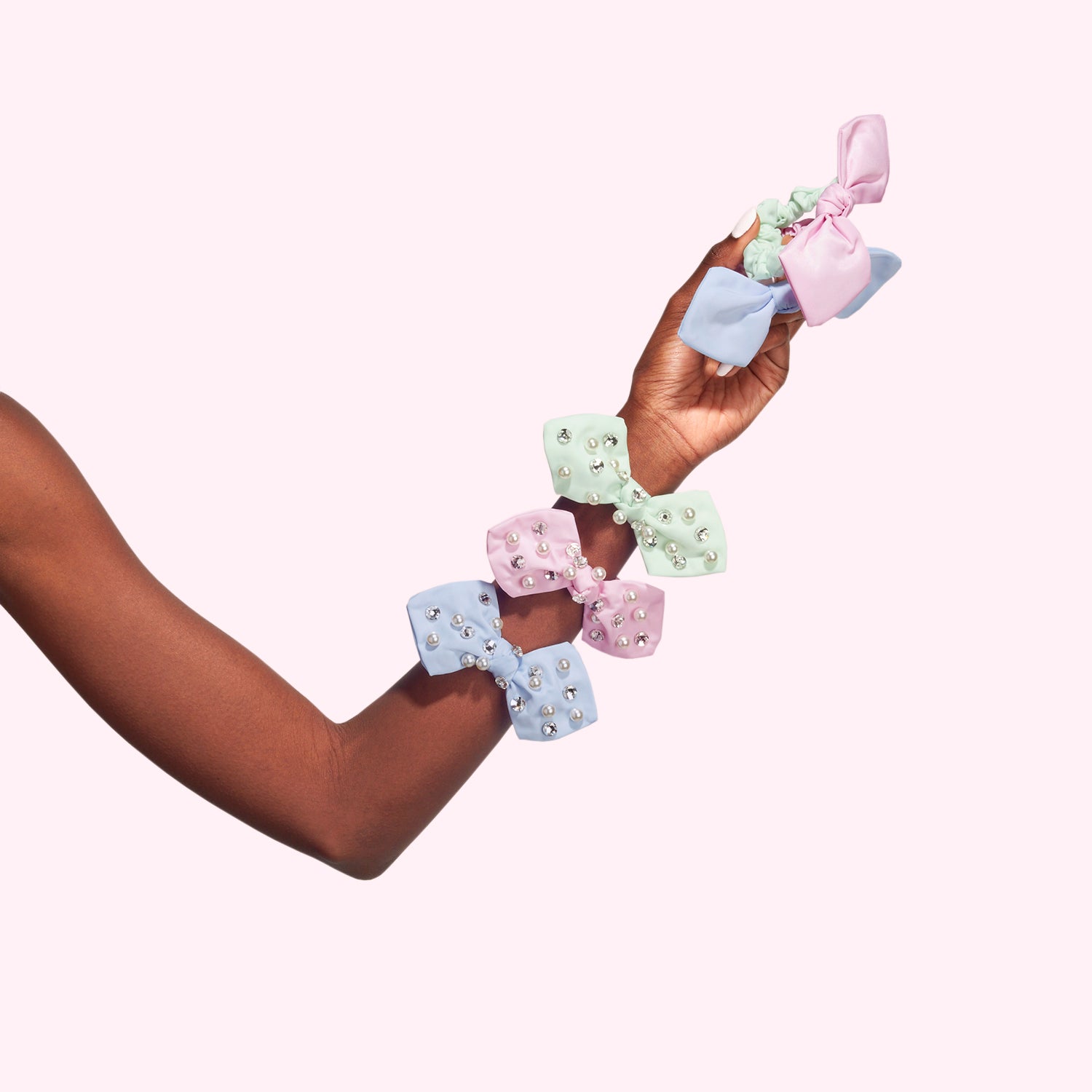 Crystal & Pearl Pastel Classic Scrunchie | Honeydew
