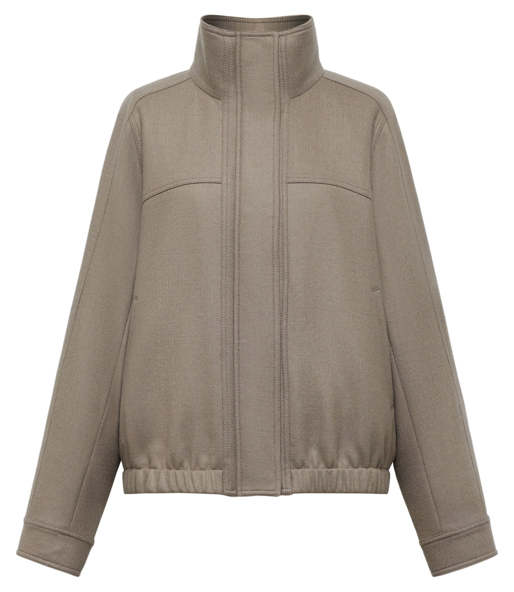 Wool Mulberry Silk Casual Coat | Brown