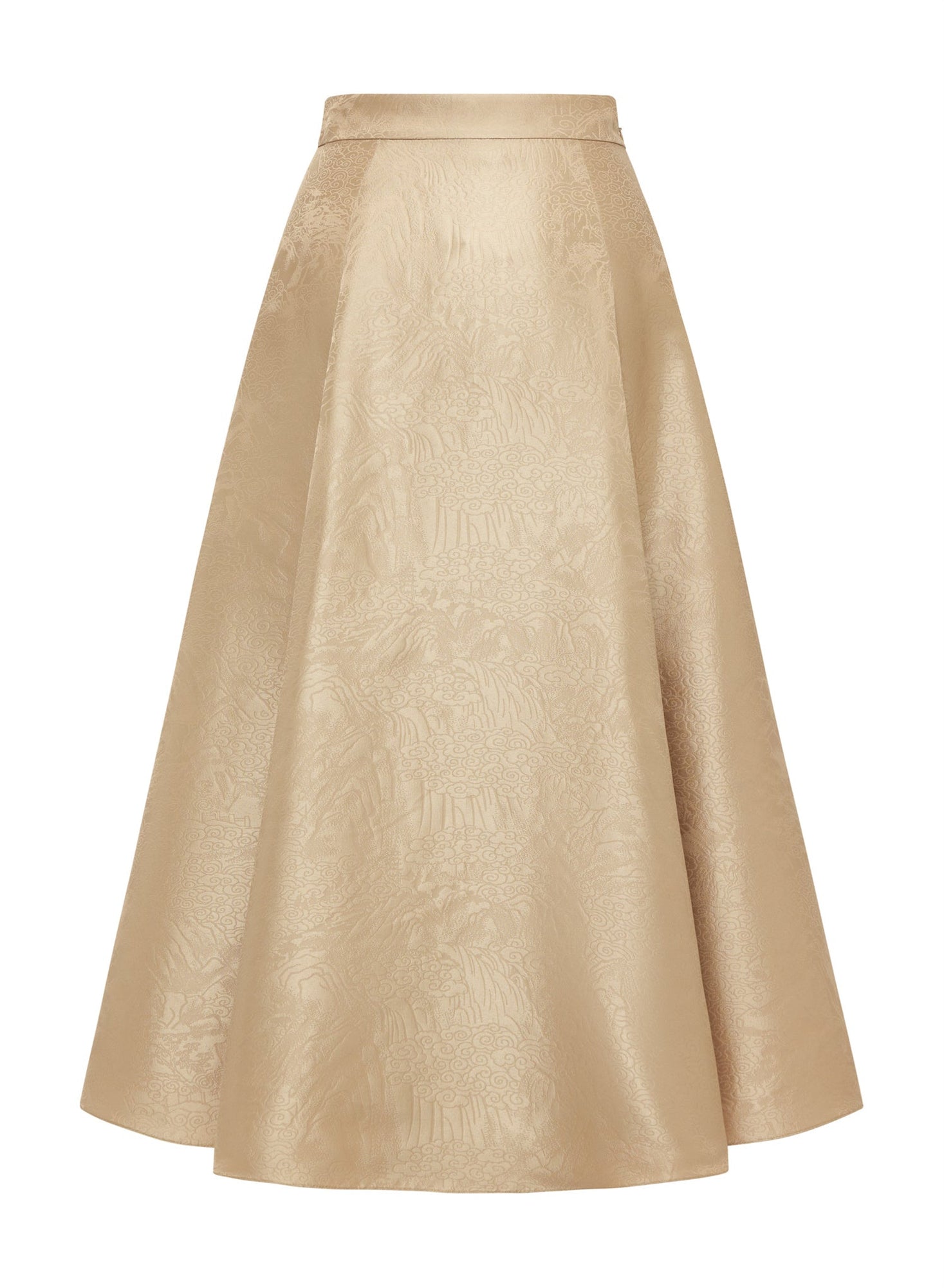 Chinese Style Dark Pattern Skirt | Khaki