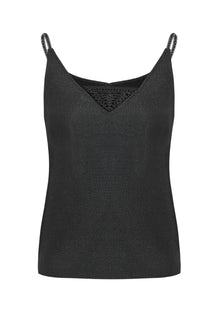 Silk-Blend V-Neck Camisole | Black