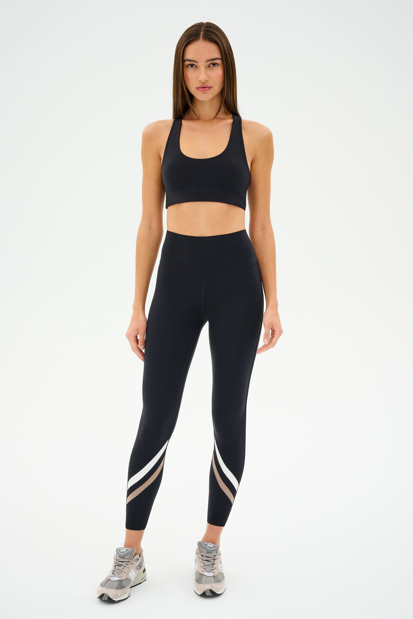 Chevron Airweight High Waist 7/8 | Black x Latte