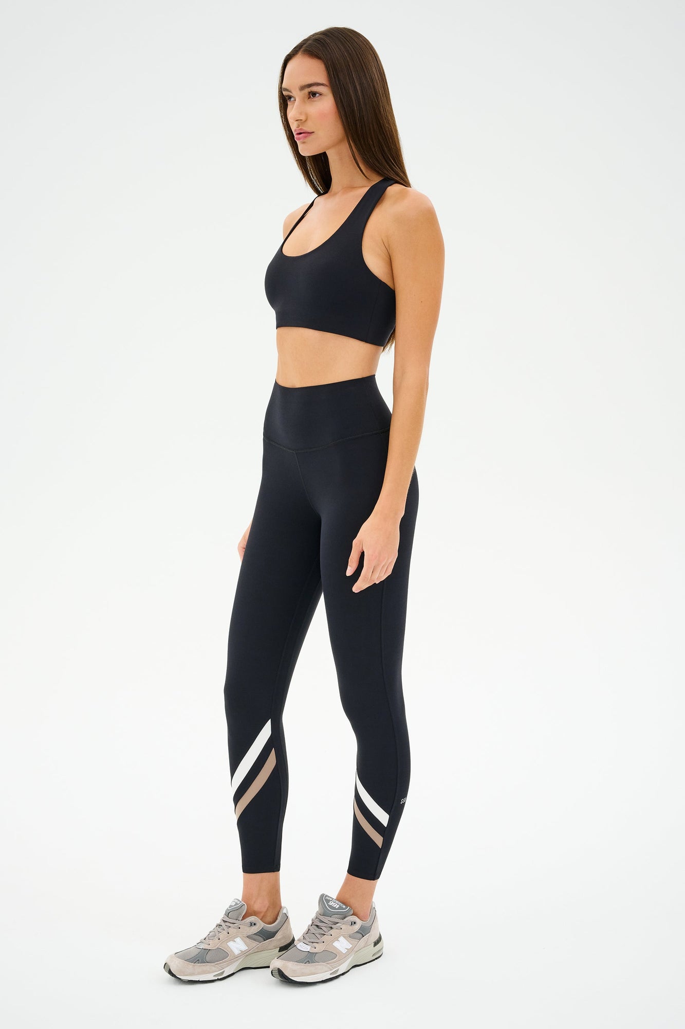 Chevron Airweight High Waist 7/8 | Black x Latte