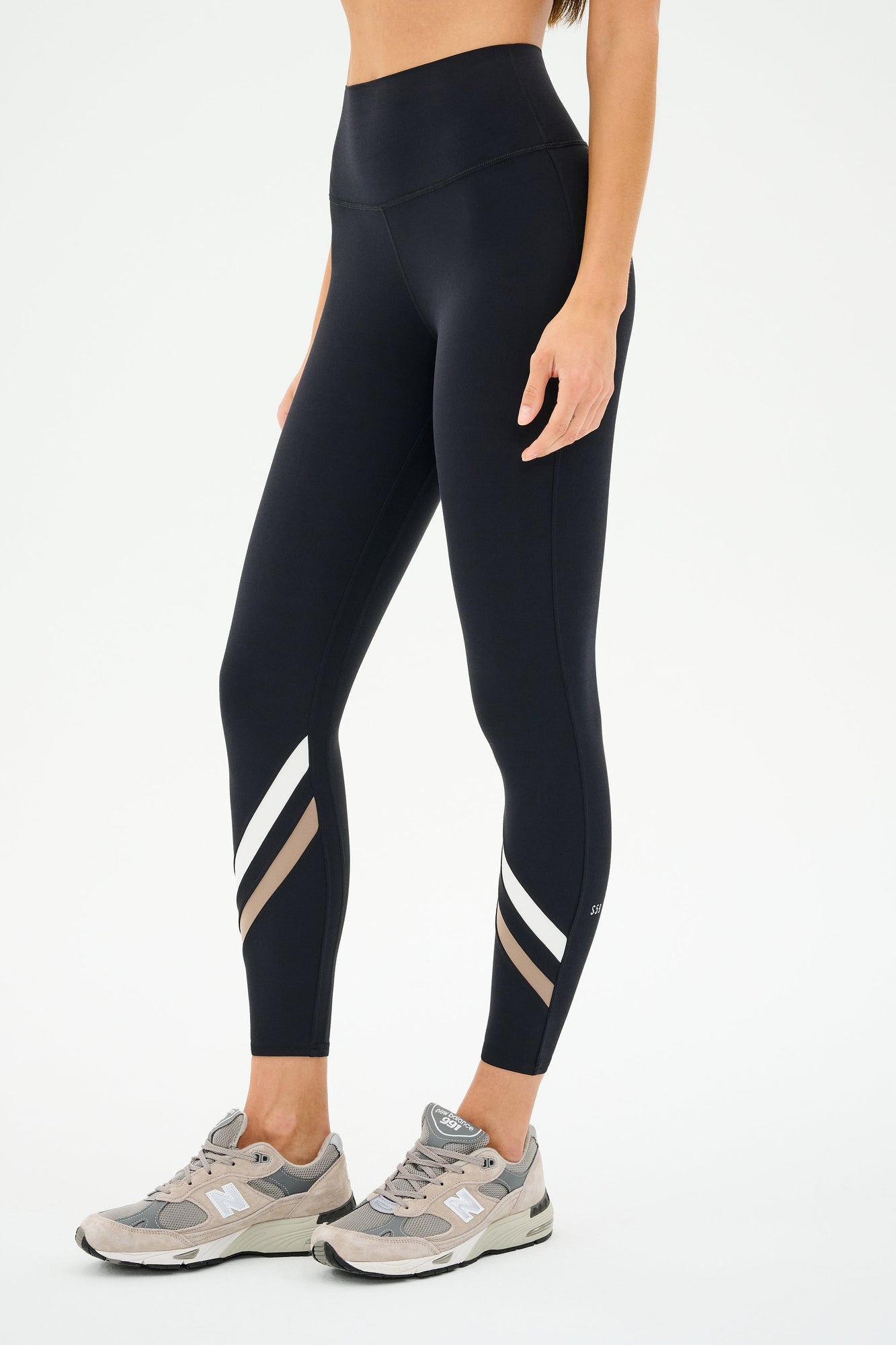 Chevron Airweight High Waist 7/8 | Black x Latte