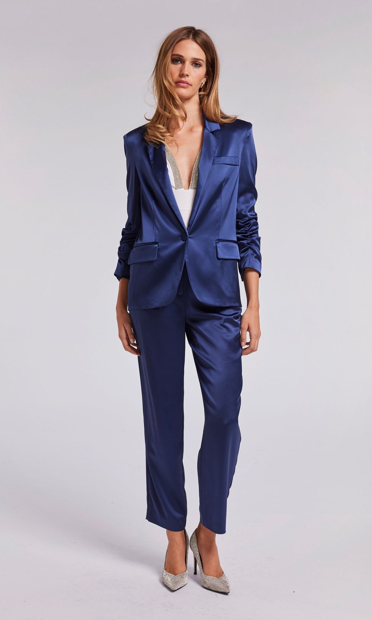 Keaton Satin Pants | Navy