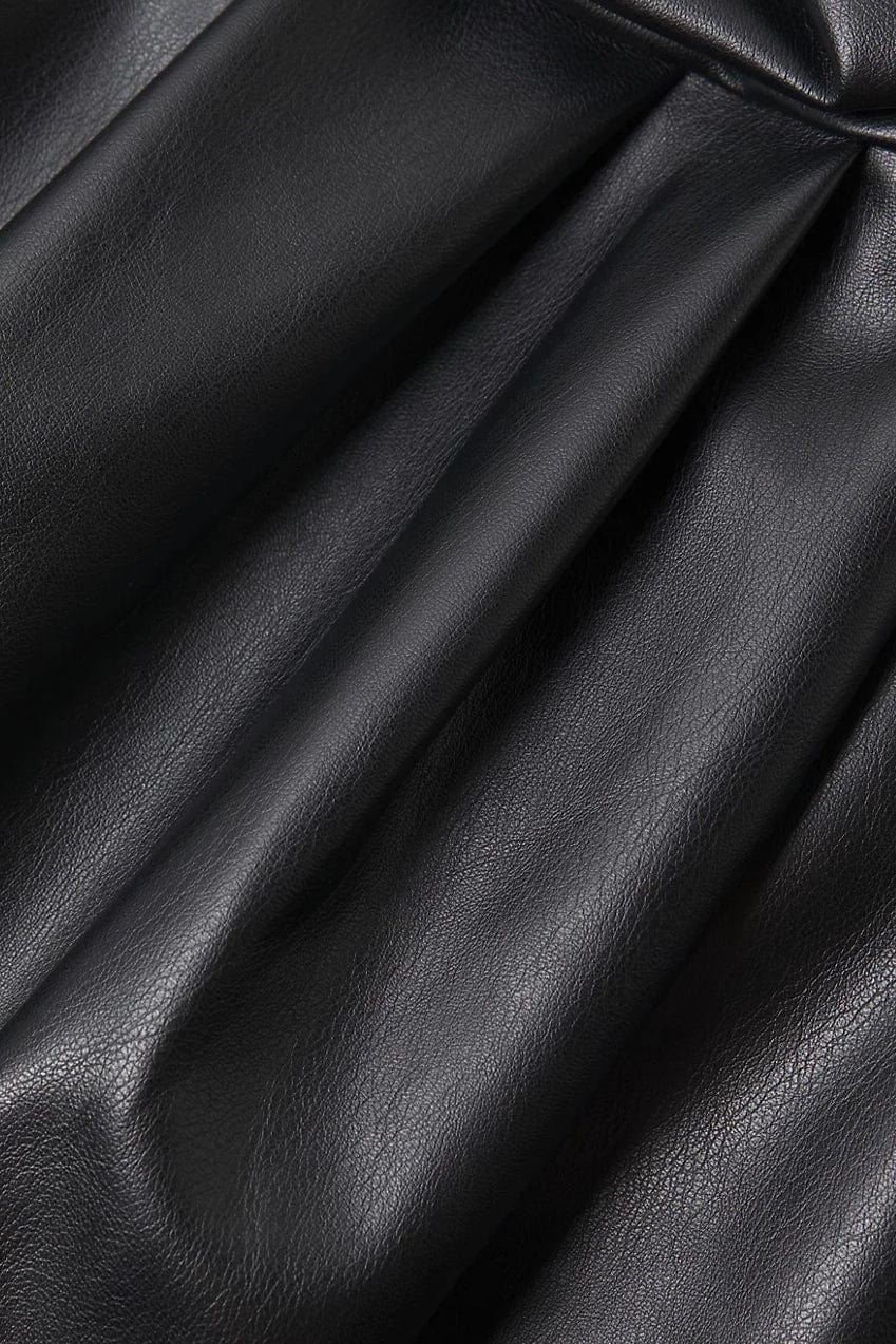ONE33 SOCIAL | The Toby Sleek Black Vegan Leather Maxi Dress | Black