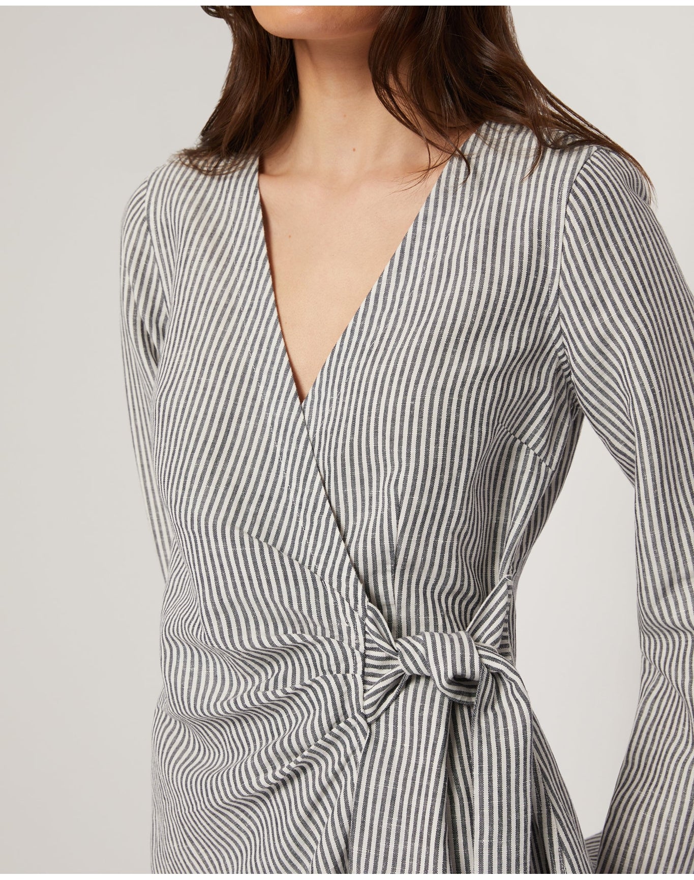 Women | Air Linen Wrap Dress | Grey