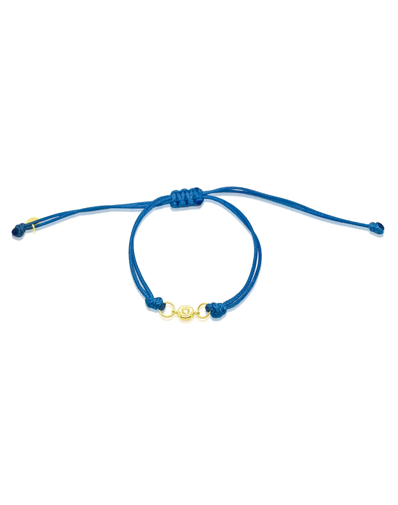 .04 Ct Bezel Cord Bracelet | Blue