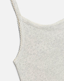 Womens | Hanes Pointelle Jolie Tank | Heather Grey