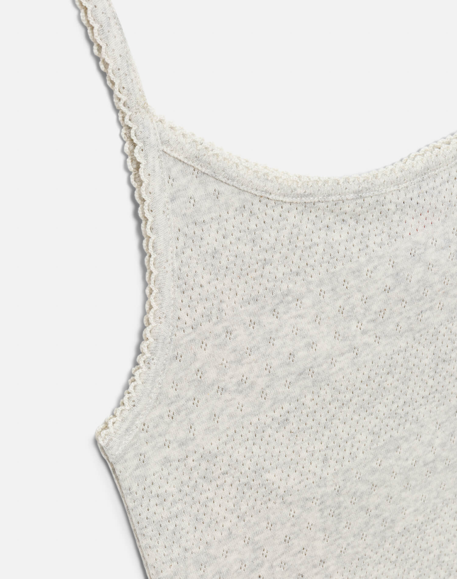 Womens | Hanes Pointelle Jolie Tank | Heather Grey