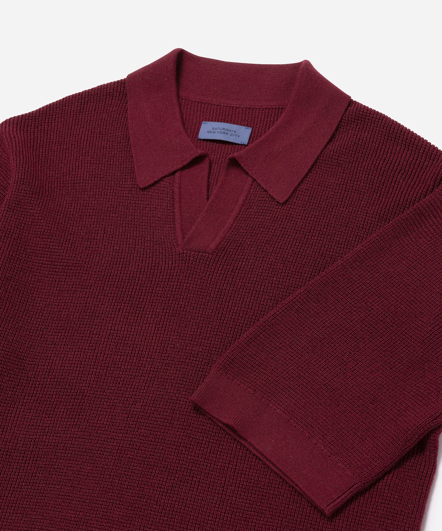 Mens | Alex Merino Wool Open Placket Polo | Rhubarb