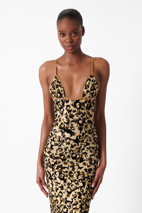 Womens | Hun Dress | Beige Leopard Print
