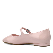 Annette Casual Flat | Pale Pink Faux Crinkle Patent