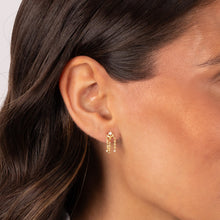 CZ Triple Chain Drop Stud Earring - Adina's Jewels