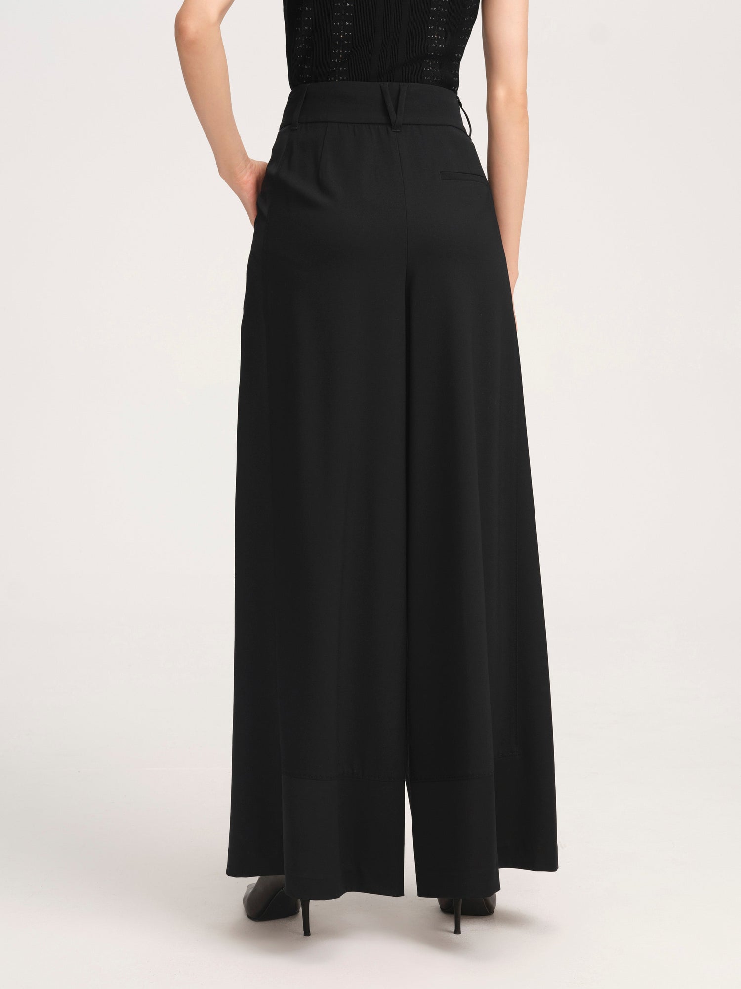 High-Waisted Wide Leg Pants | Black