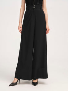 High-Waisted Wide Leg Pants | Black