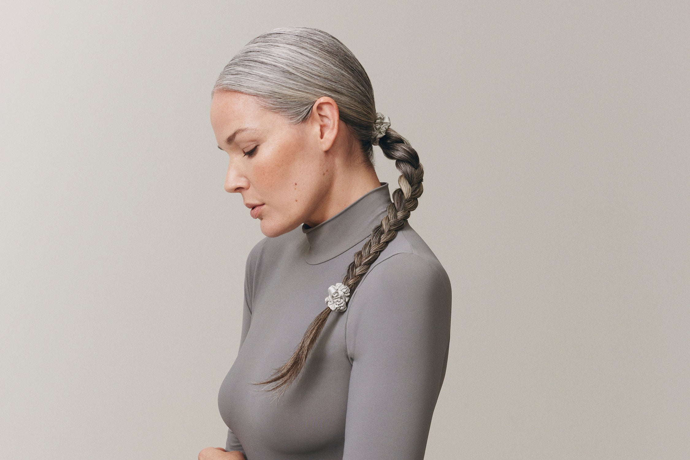 Back to Basics Skinny Scrunchies | Silver | Set of 4