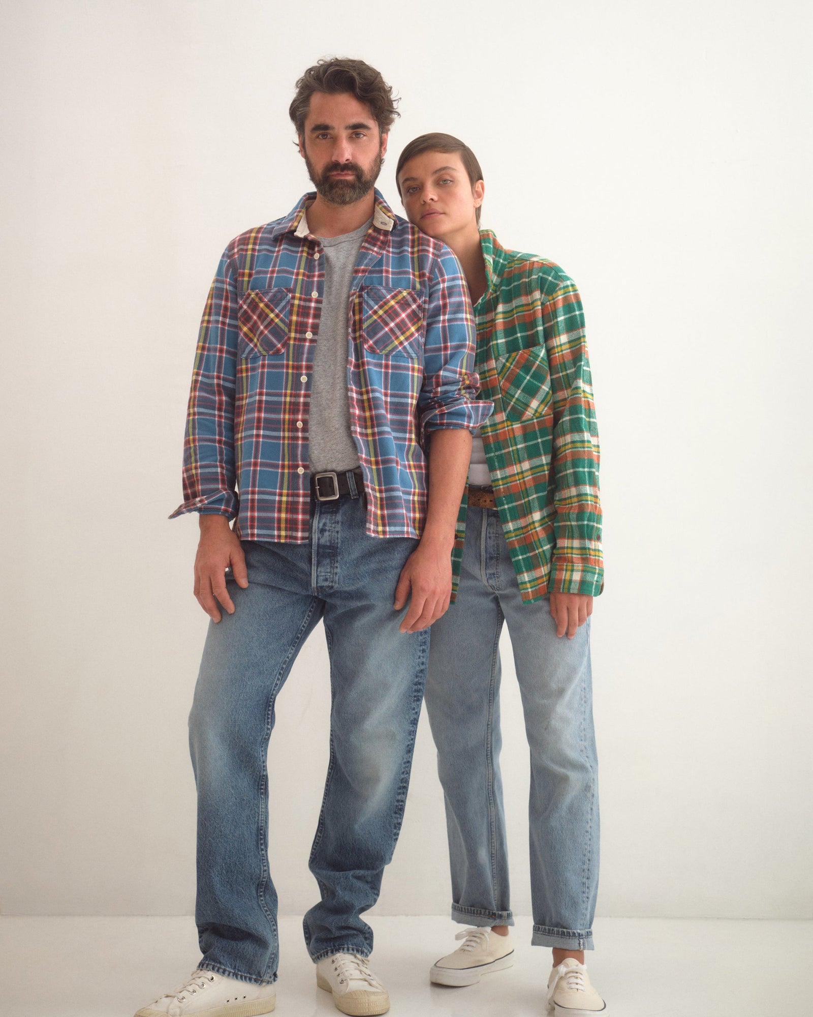 Men | Chore Shirt | Blue Plaid Flannel Bright Blue