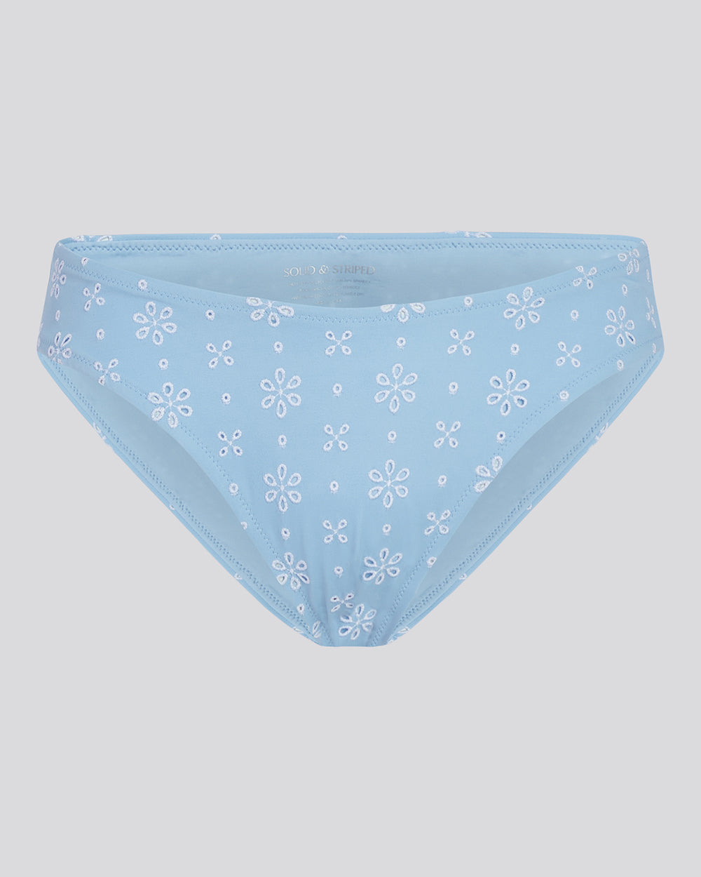 The Daphne Eyelet Bikini Bottom - Solid & Striped