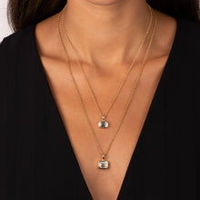 Lab Grown Diamond Bezel Emerald Pendant 14K - Adina's Jewels