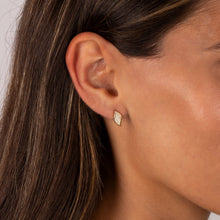 Diamond Pave Curved Marquise Stud Earring 14K - Adina's Jewels