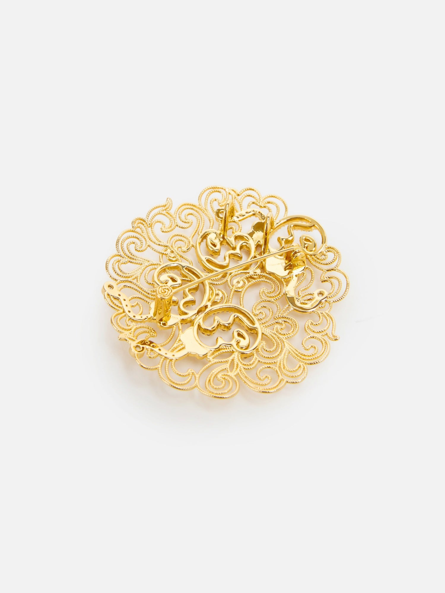 Zircon Openwork Brooch | Copper/Zircon