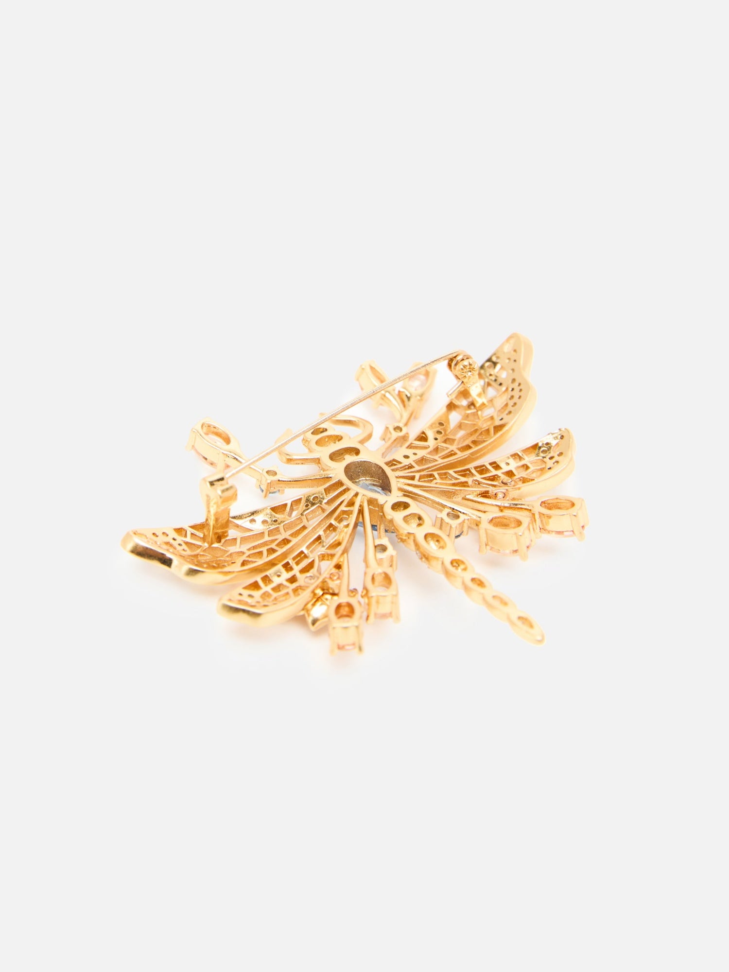 Dragonfly Brooch | Copper/Bluezircon/White Zircon