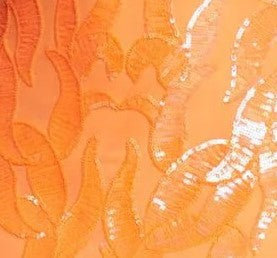 High Slit Sequin Embellished Gown | Orange
