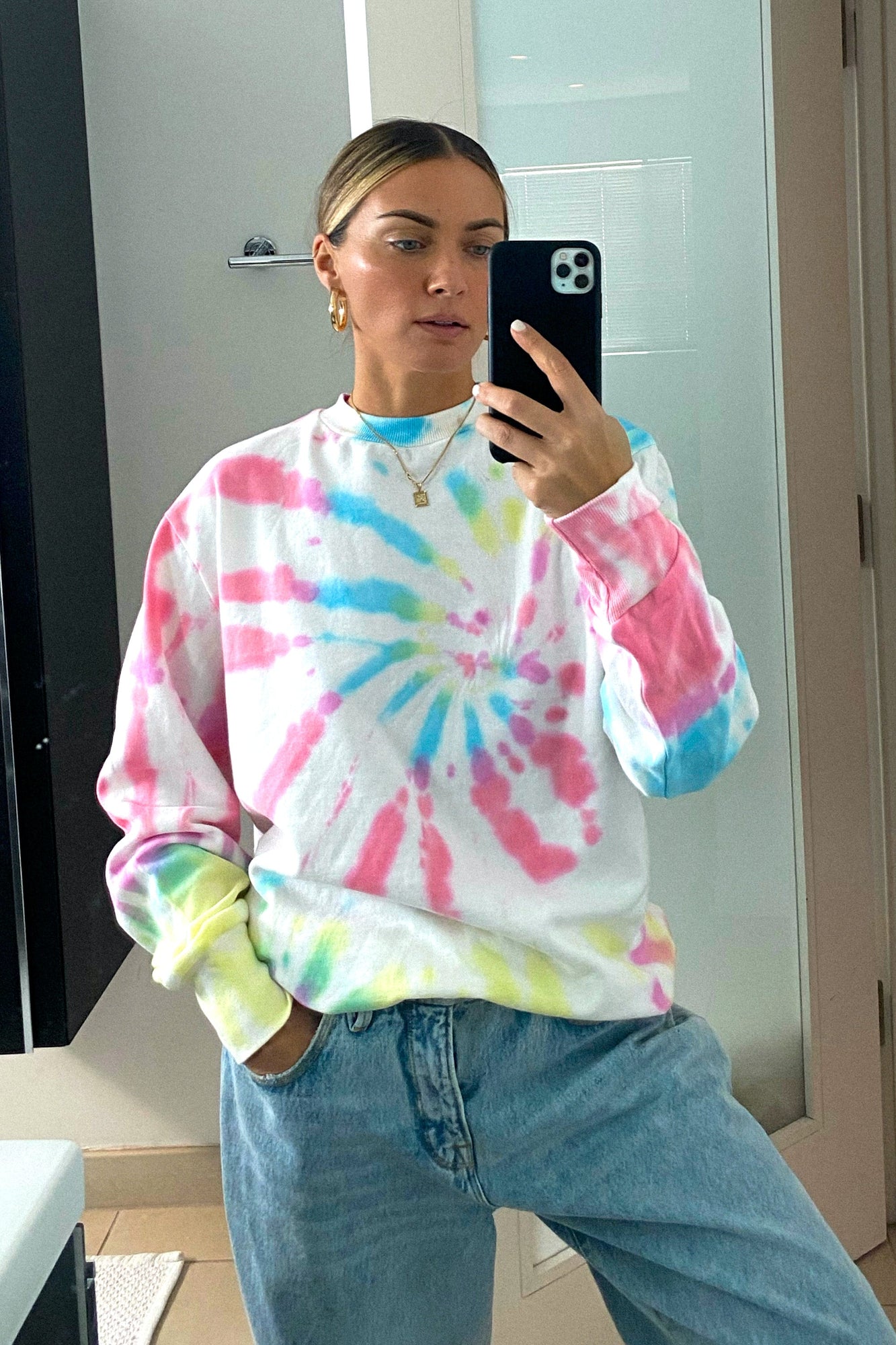 Diana Sweatshirt | Blanc Spiral Tie-Dye