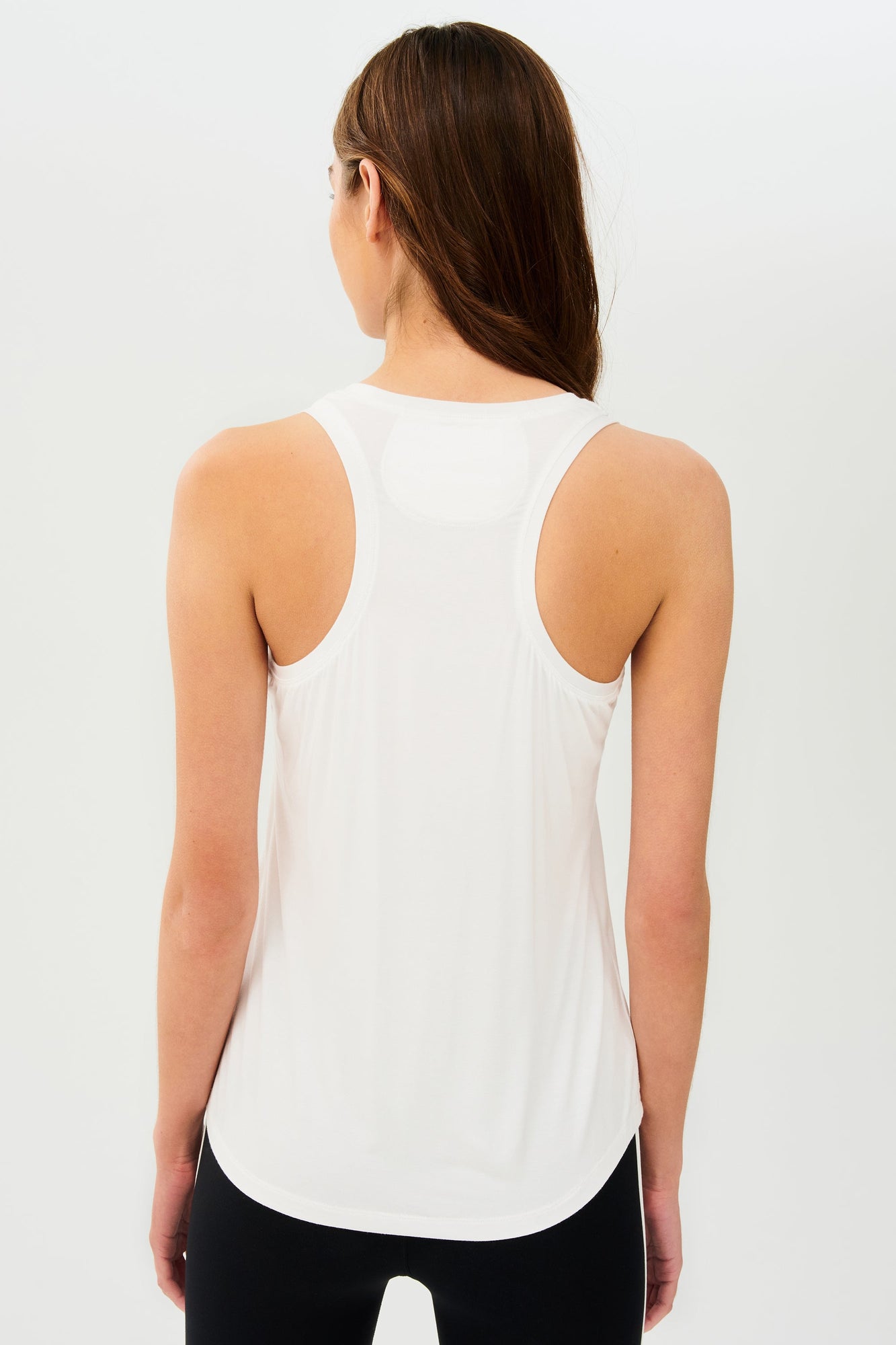 Toni Scoop Neck Jersey Tank | White