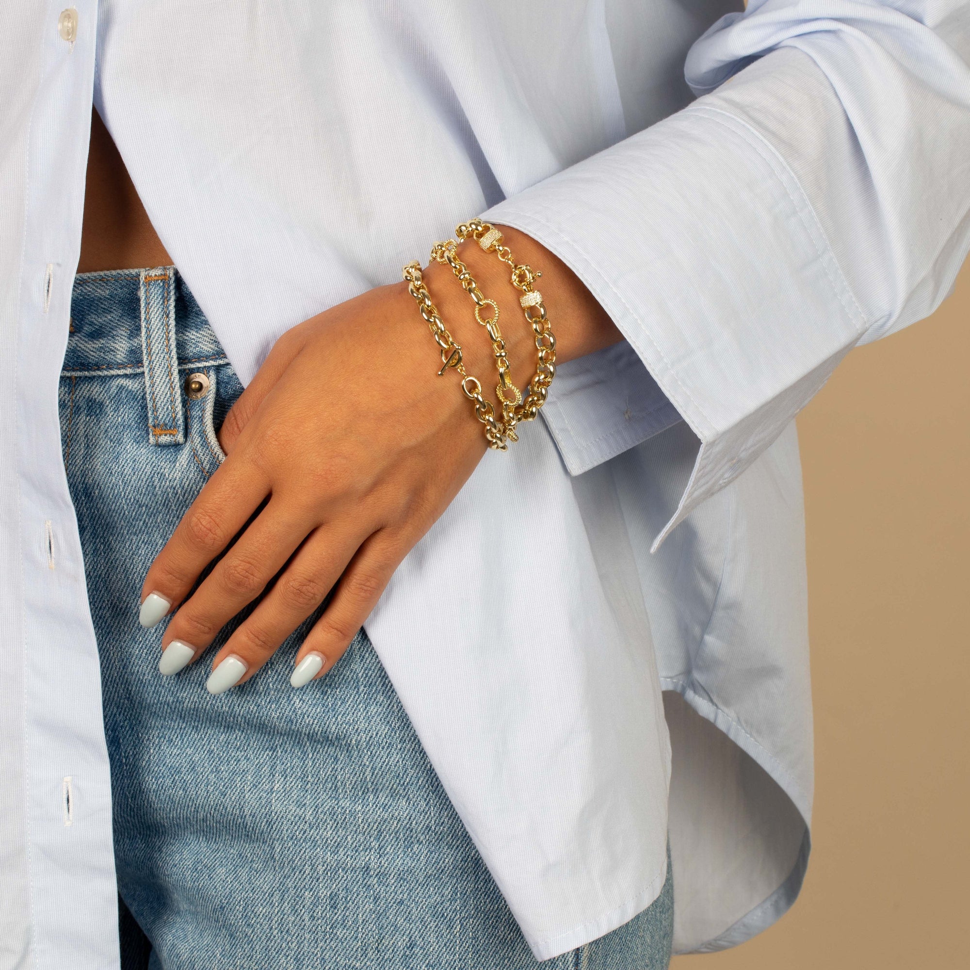  Chunky Chain Link Toggle Bracelet - Adina's Jewels