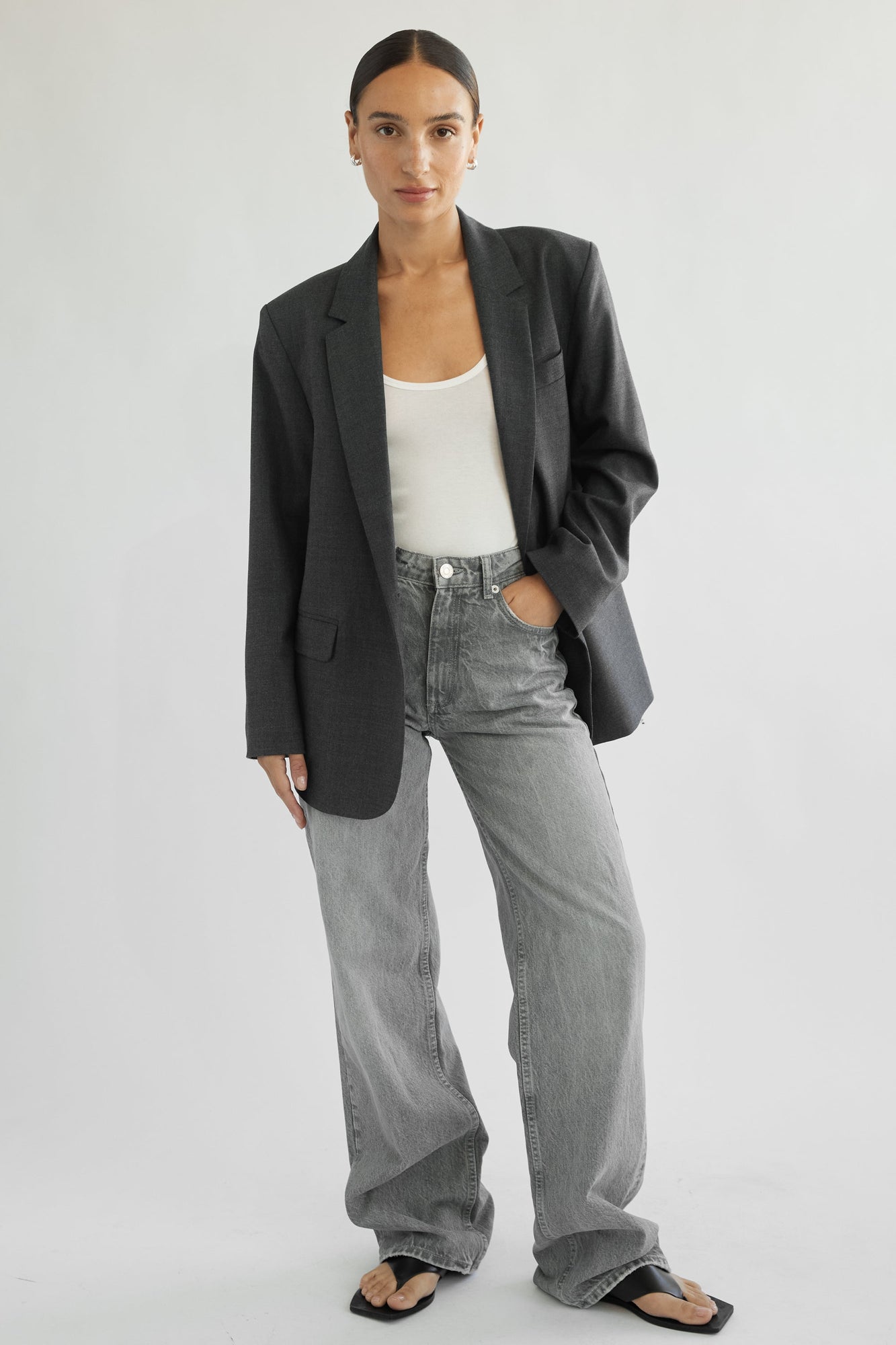 Oversized Wool Blazer - Almina Concept 