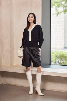Cashmere Knit Top | Black