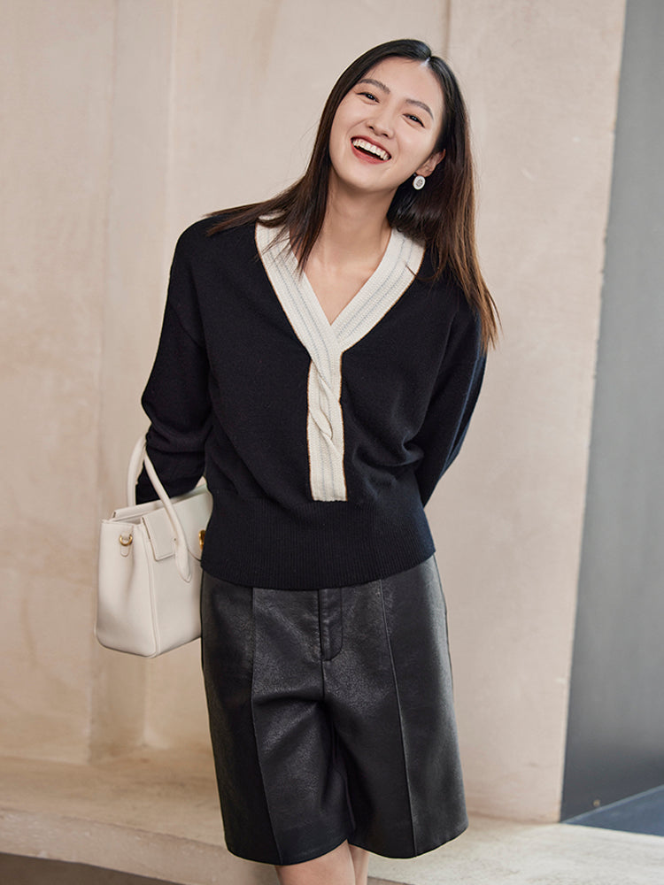 Cashmere Knit Top | Black