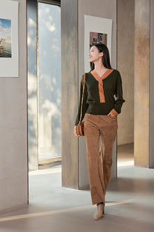 V-Neck Cashmere Sweater | Green