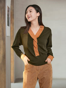 V-Neck Cashmere Sweater | Green