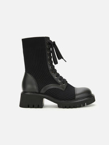 Classic Knitted Martin Boots | Black